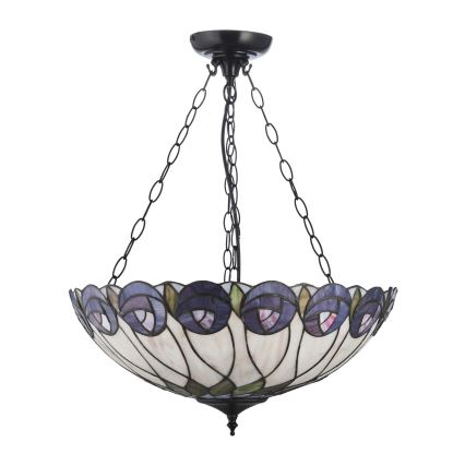 Endon 111872 - Żyrandol na łańcuchu Tiffany HUTCHINSON 3xE27/60W/230V śr. 50 cm