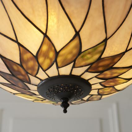 Endon 111872 - Żyrandol na łańcuchu Tiffany HUTCHINSON 3xE27/60W/230V śr. 50 cm