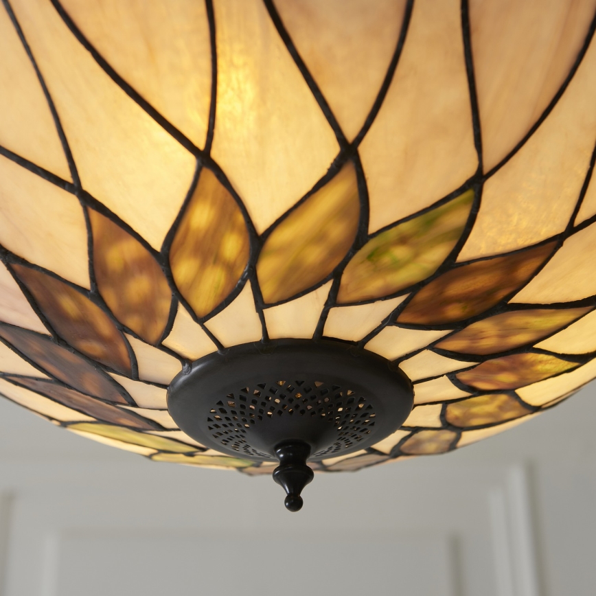 Endon 111872 - Żyrandol na łańcuchu Tiffany HUTCHINSON 3xE27/60W/230V śr. 50 cm