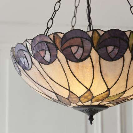 Endon 111872 - Żyrandol na łańcuchu Tiffany HUTCHINSON 3xE27/60W/230V śr. 50 cm