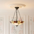 Endon 111879 - Żyrandol na łańcuchu Tiffany INGRAM 3xE27/10W/230V śr. 45 cm