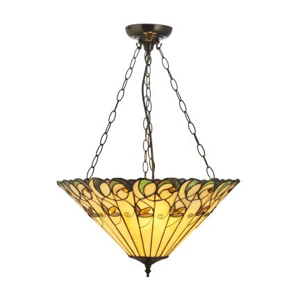 Endon 111881 - Żyrandol na łańcuchu Tiffany JAMELIA 3xE27/10W/230V Ø 50 cm