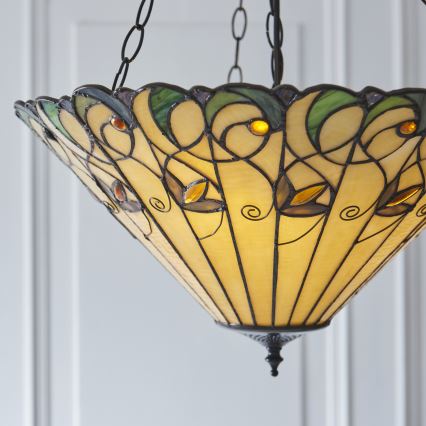 Endon 111881 - Żyrandol na łańcuchu Tiffany JAMELIA 3xE27/10W/230V Ø 50 cm