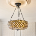 Endon 111882 - Żyrandol na łańcuchu Tiffany MILLE FEUX 3xE27/10W/230V śr. 45 cm