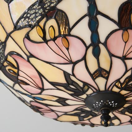Endon 111892 - Przysufitowy żyrandol Tiffany ASHTON 3x E27/10 W/230 V, śr. 45 cm