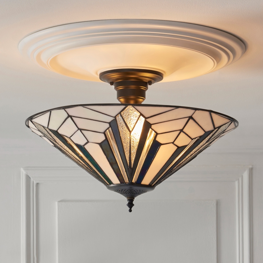 Endon 111895 - Przysufitowy żyrandol Tiffany ASTORIA 3xE27/10W/230V Ø 48 cm