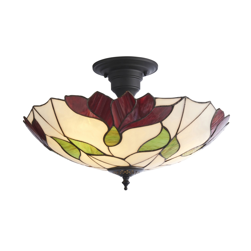 Endon 111896 - Przysufitowy żyrandol Tiffany BOTANICA 3xE27/10W/230V, średnica 45 cm