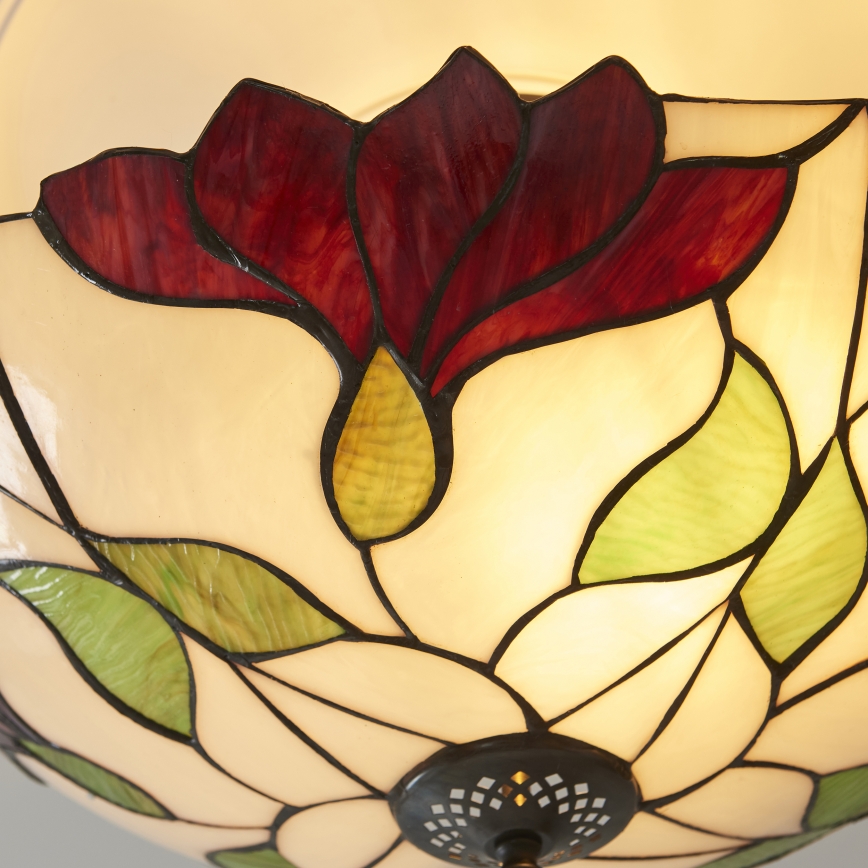 Endon 111896 - Przysufitowy żyrandol Tiffany BOTANICA 3xE27/10W/230V, średnica 45 cm