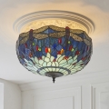 Endon 111899 - Lampa sufitowa Tiffany DRAGONFLY 3xE27/10W/230V średnica 50 cm