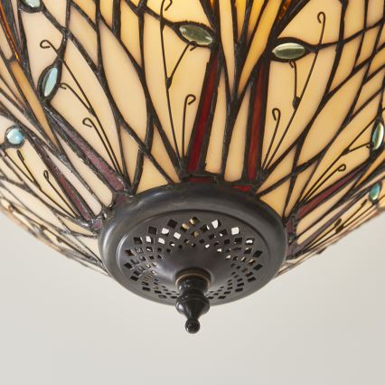 Endon 111905 - Przysufitowy żyrandol Tiffany HECTOR 3xE27/10W/230V śr. 40 cm
