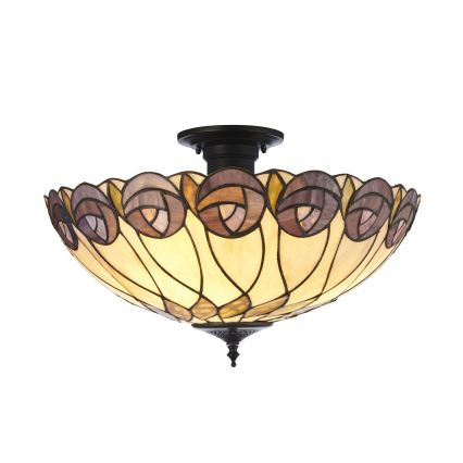 Endon 111906 - Przysufitowy żyrandol Tiffany HUTCHINSON 3xE27/10W/230V śr. 50 cm