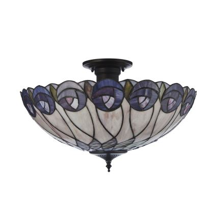 Endon 111906 - Przysufitowy żyrandol Tiffany HUTCHINSON 3xE27/10W/230V śr. 50 cm