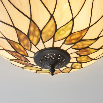 Endon 111906 - Przysufitowy żyrandol Tiffany HUTCHINSON 3xE27/10W/230V śr. 50 cm