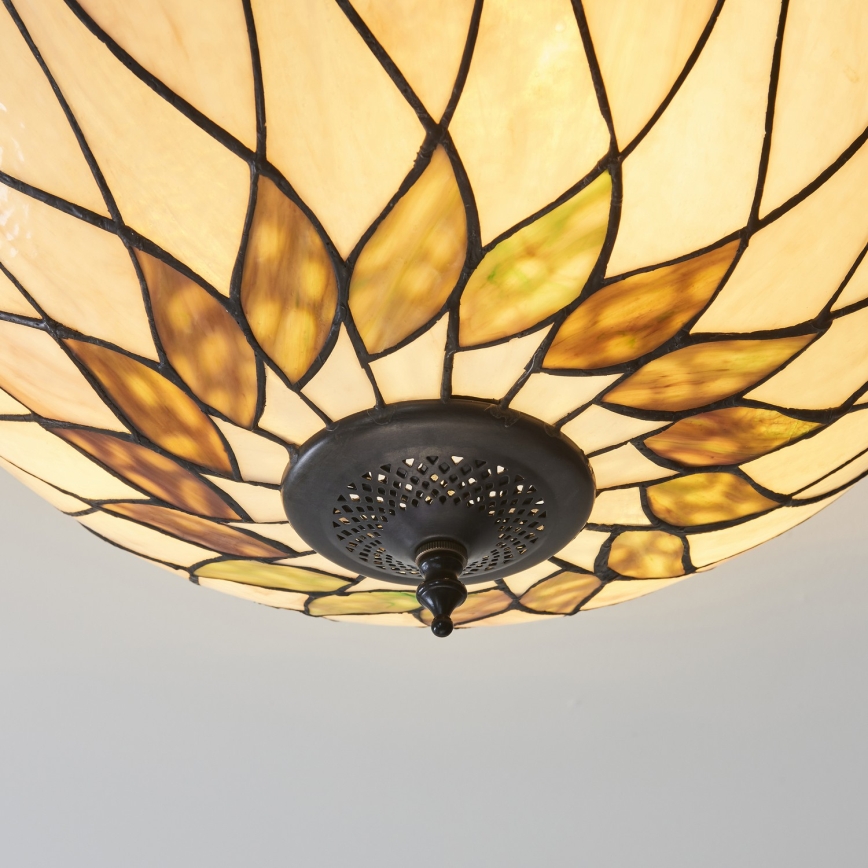 Endon 111906 - Przysufitowy żyrandol Tiffany HUTCHINSON 3xE27/10W/230V śr. 50 cm