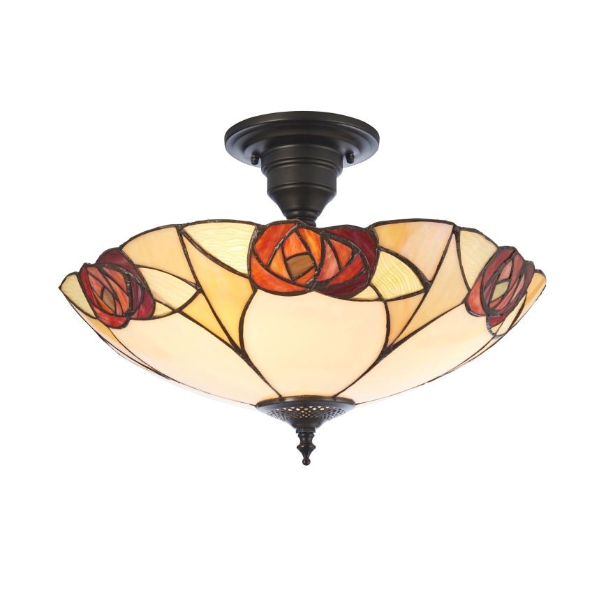 Endon 111907 - Przysufitowy żyrandol Tiffany INGRAM 3xE27/10W/230V śr. 45 cm