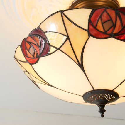 Endon 111907 - Przysufitowy żyrandol Tiffany INGRAM 3xE27/10W/230V śr. 45 cm