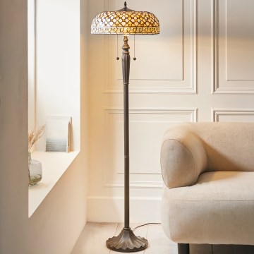 Endon 111921 - Lampa stojąca Tiffany MILLE FEUX 2xE27/10W/230V śr. 45 cm