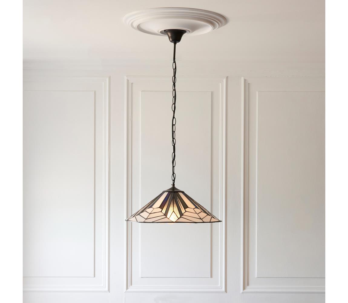 Endon 111922 - Żyrandol na łańcuchu Tiffany ASTORIA 3xE27/10W/230V śr. 48 cm