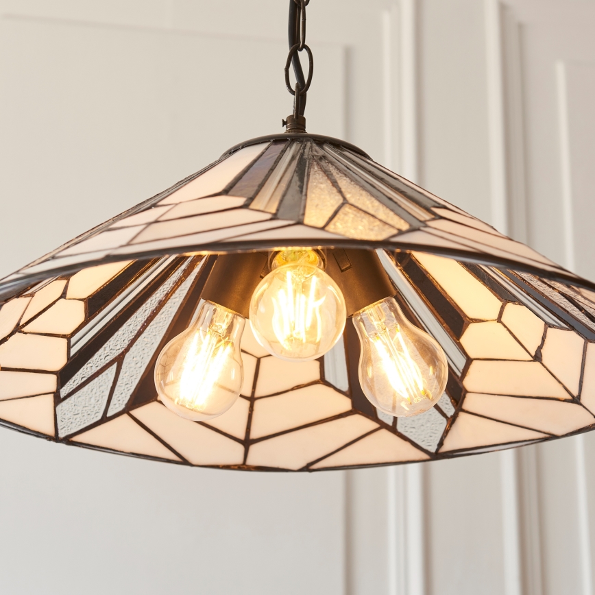 Endon 111922 - Żyrandol na łańcuchu Tiffany ASTORIA 3xE27/10W/230V śr. 48 cm