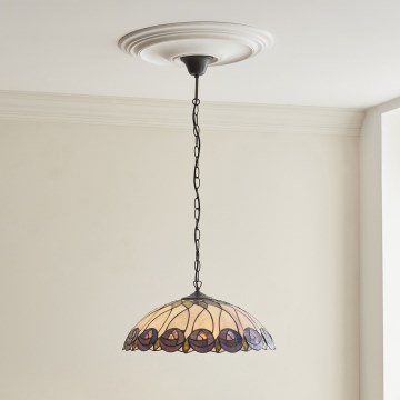 Endon 111985 - Żyrandol na łańcuchu Tiffany HUTCHINSON 3xE27/10W/230V, średnica 50 cm