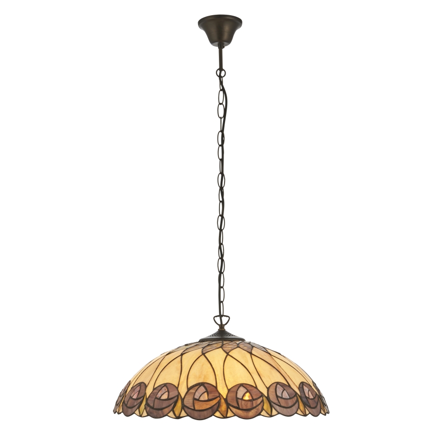 Endon 111985 - Żyrandol na łańcuchu Tiffany HUTCHINSON 3xE27/10W/230V, średnica 50 cm