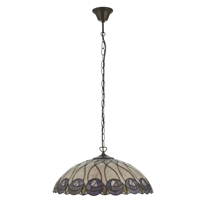 Endon 111985 - Żyrandol na łańcuchu Tiffany HUTCHINSON 3xE27/10W/230V, średnica 50 cm