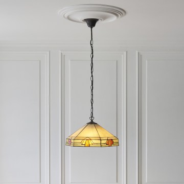 Endon 111989 - Żyrandol na łańcuchu Tiffany NEVADA 3xE27/10W/230V śr. 40 cm
