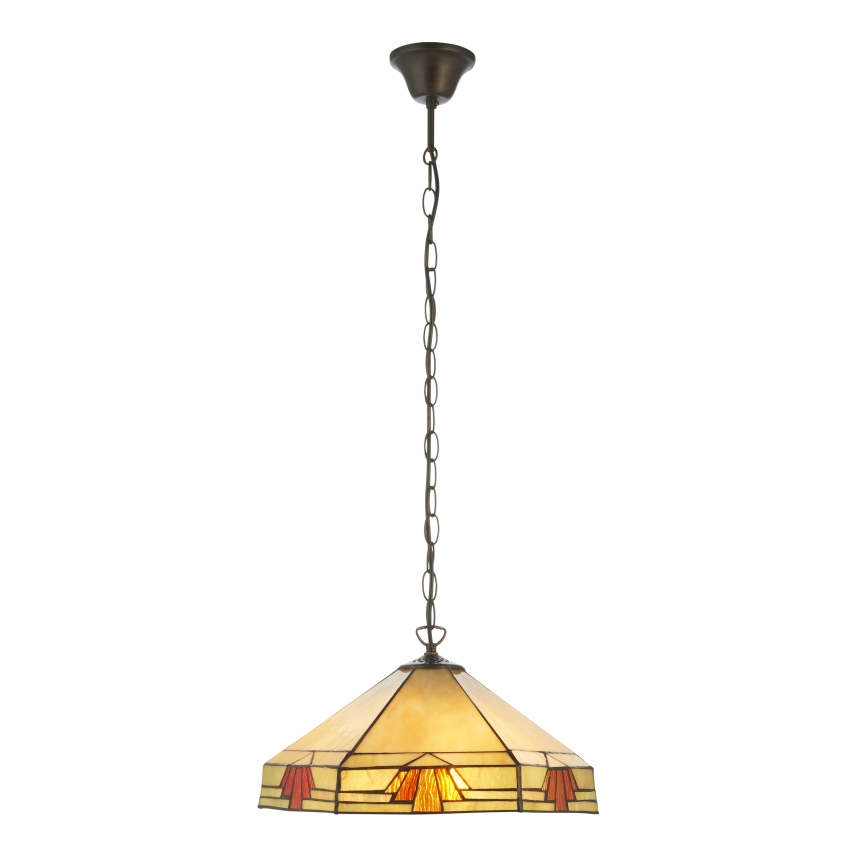 Endon 111989 - Żyrandol na łańcuchu Tiffany NEVADA 3xE27/10W/230V śr. 40 cm