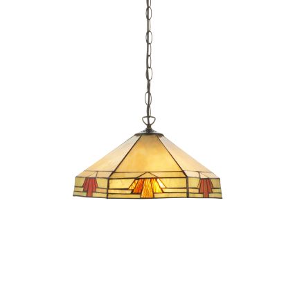 Endon 111989 - Żyrandol na łańcuchu Tiffany NEVADA 3xE27/10W/230V śr. 40 cm