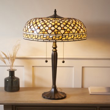 Endon 112178 - Lampa stołowa Tiffany MILLE FEUX 2xE14/40W/230V Ø 45 cm