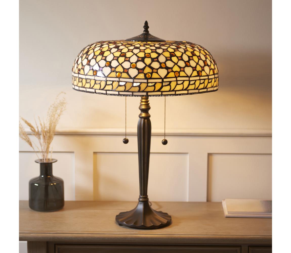 Endon 112178 - Lampa stołowa Tiffany MILLE FEUX 2xE14/40W/230V Ø 45 cm