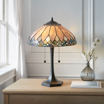 Endon 112183 - Lampa stołowa Tiffany BROOKLYN 2xE14/10W/230V Ø 40 cm
