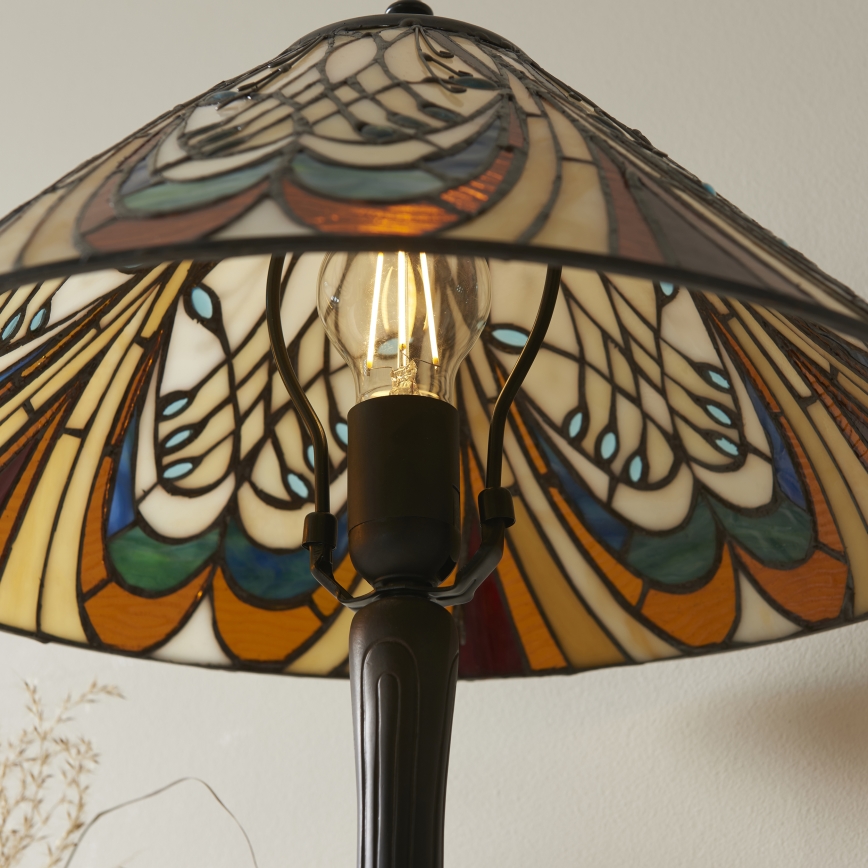 Endon 112185 - Lampa stołowa Tiffany HECTOR 1xE27/10W/230V Ø 40 cm