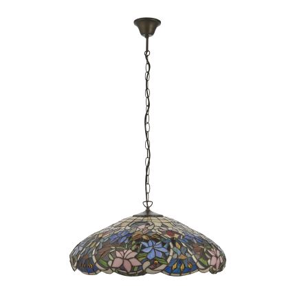Endon 112193 - Żyrandol na łańcuchu Tiffany SULLIVAN 3xE27/60W/230V śr. 57 cm