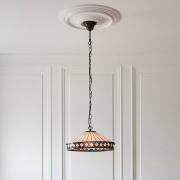 Endon 112196 - Żyrandol na łańcuchu Tiffany FARGO 1xE27/60W/230V śr. 41,5 cm
