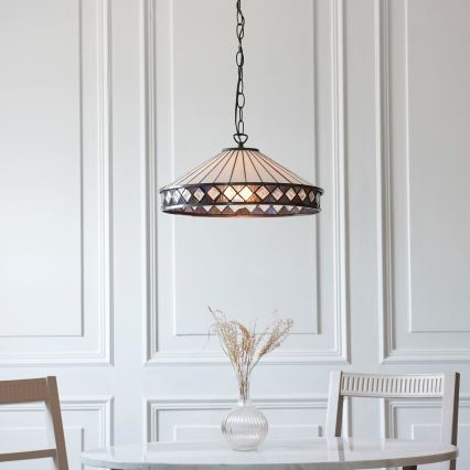 Endon 112196 - Żyrandol na łańcuchu Tiffany FARGO 1xE27/60W/230V śr. 41,5 cm