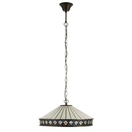 Endon 112196 - Żyrandol na łańcuchu Tiffany FARGO 1xE27/60W/230V śr. 41,5 cm