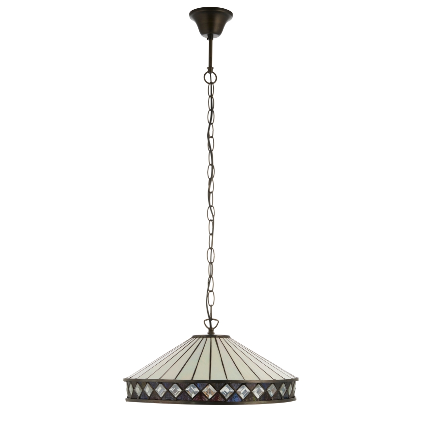 Endon 112196 - Żyrandol na łańcuchu Tiffany FARGO 1xE27/60W/230V śr. 41,5 cm