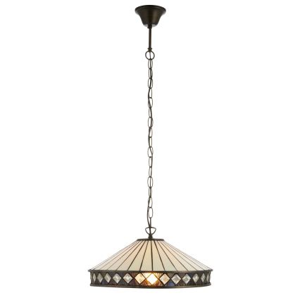 Endon 112196 - Żyrandol na łańcuchu Tiffany FARGO 1xE27/60W/230V śr. 41,5 cm