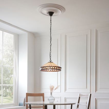Endon 112196 - Żyrandol na łańcuchu Tiffany FARGO 1xE27/60W/230V śr. 41,5 cm