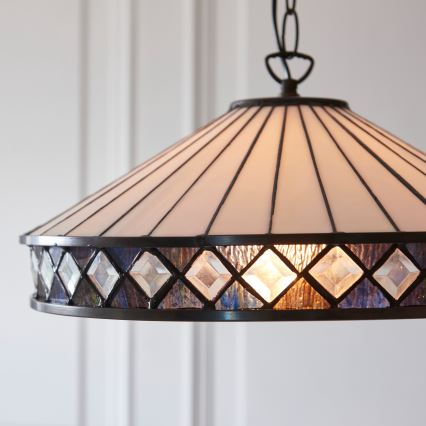 Endon 112196 - Żyrandol na łańcuchu Tiffany FARGO 1xE27/60W/230V śr. 41,5 cm