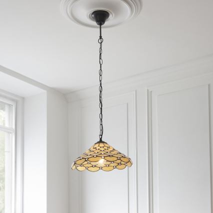 Endon 112226 - Żyrandol na łańcuchu Tiffany PEARL 1xE27/10W/230V śr. 45 cm
