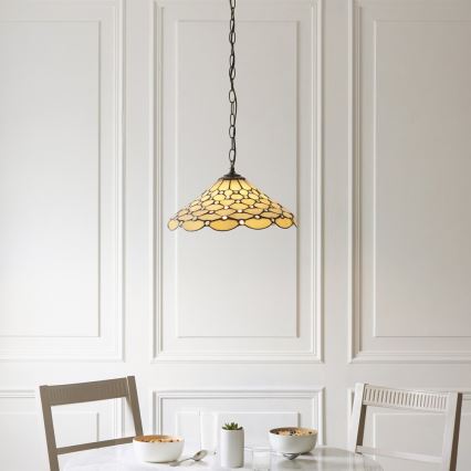 Endon 112226 - Żyrandol na łańcuchu Tiffany PEARL 1xE27/10W/230V śr. 45 cm