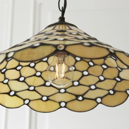 Endon 112226 - Żyrandol na łańcuchu Tiffany PEARL 1xE27/10W/230V śr. 45 cm