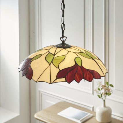 Endon 112246 - Żyrandol Tiffany BOTANICA na łańcuchu 1xE27/60W/230V śr. 45 cm