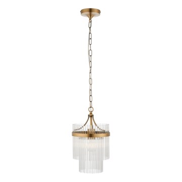 Endon 112572 - Żyrandol na łańcuchu MARIETTA 1xE27/10W/230V mosiądz/przezroczysty