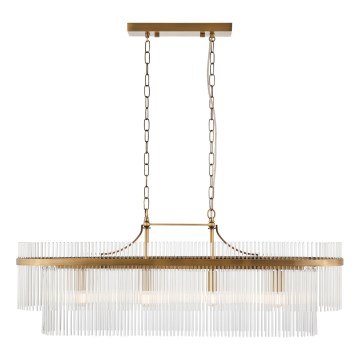 Endon 112573 - Żyrandol na łańcuchu MARIETTA 4xE14/6W/230V mosiądz/przezroczysty