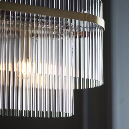 Endon 112573 - Żyrandol na łańcuchu MARIETTA 4xE14/6W/230V mosiądz/przezroczysty