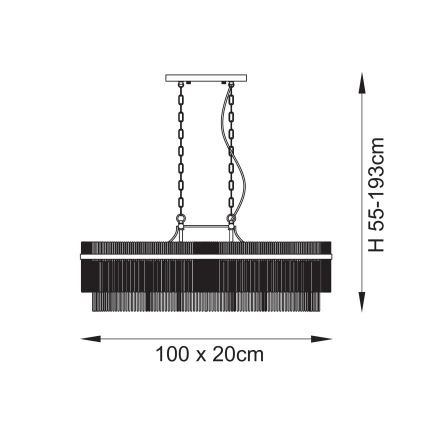 Endon 112573 - Żyrandol na łańcuchu MARIETTA 4xE14/6W/230V mosiądz/przezroczysty