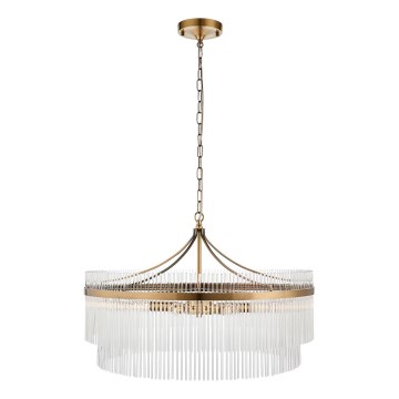 Endon 112574 - Żyrandol na łańcuchu MARIETTA GRAND 7xE14/7W/230V mosiężny/przezroczysty